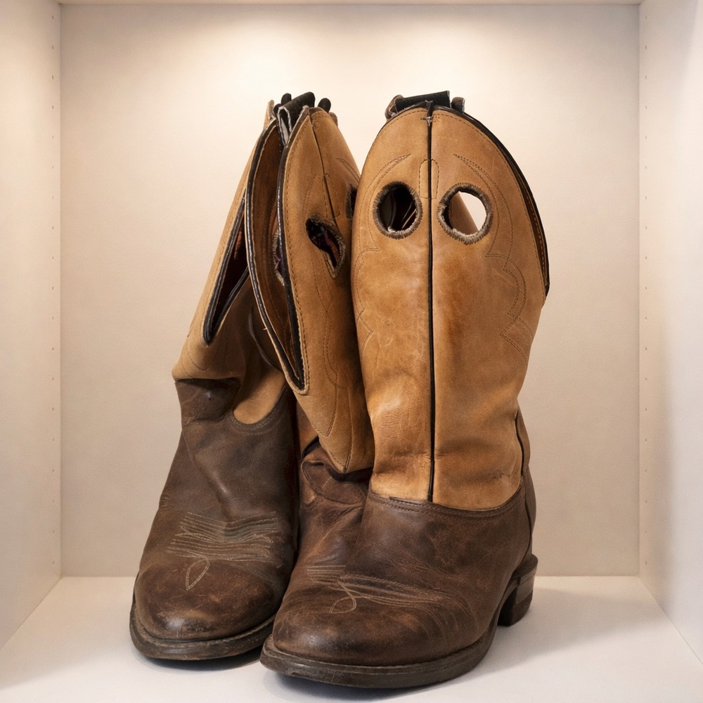 ACME Tan Leather Boots women’s 10 mens 8